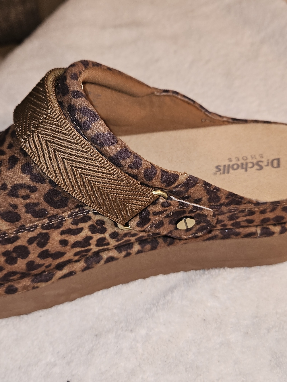 Dr. Scholl's Leopard Print Slip-On Clogs in Brown - Picture 4 of 4